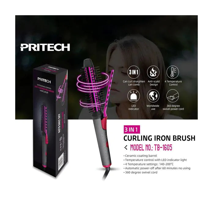 Pritech Curling Iron Brush Iron Brush Tb1605