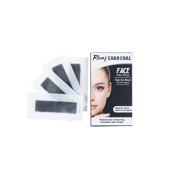 Rivaj Face Wax Strips 24cs Charcoal