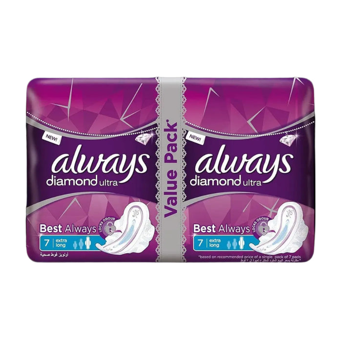 Always Pak Diamond Ultra Thin Long 14cs