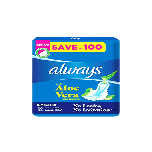 Always Maxi Thick Extra Long Aloe Vera 26cs