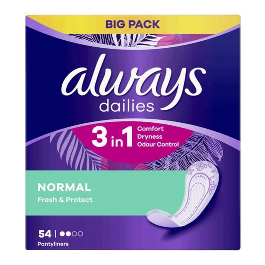 Always Dailies 3in1 54 Pantyliners Normal Fresh & Protect