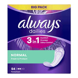 Always Dailies 3in1 54 Pantyliners Normal Fresh & Protect