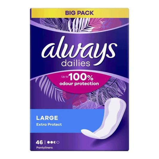 Always Dailies 46 Pantyliners Large Extra Protect