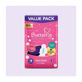 Butterfly Pads Breathables Maxi Thick Cotton Long 18cs
