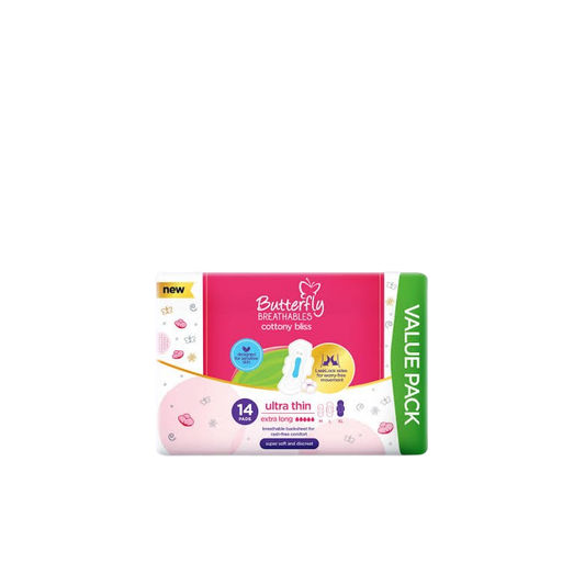 Butterfly Pads Breathables Ultra Thin Cotton Extra Long 14cs