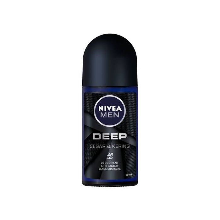 Nivea Men Roll On 50ml Deep Black Charcoal Segar & Kering