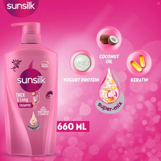 Sunsilk Pak Shampoo 660ml Thick & Long