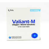 Valiant M 50mg 1000mg Tablets 10s